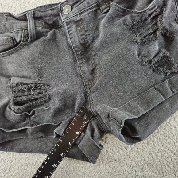 KanCan Shorts Womens 30 Distressed Denim Mid Rise Rolled Hem Casual Summer - Picture 10 of 16